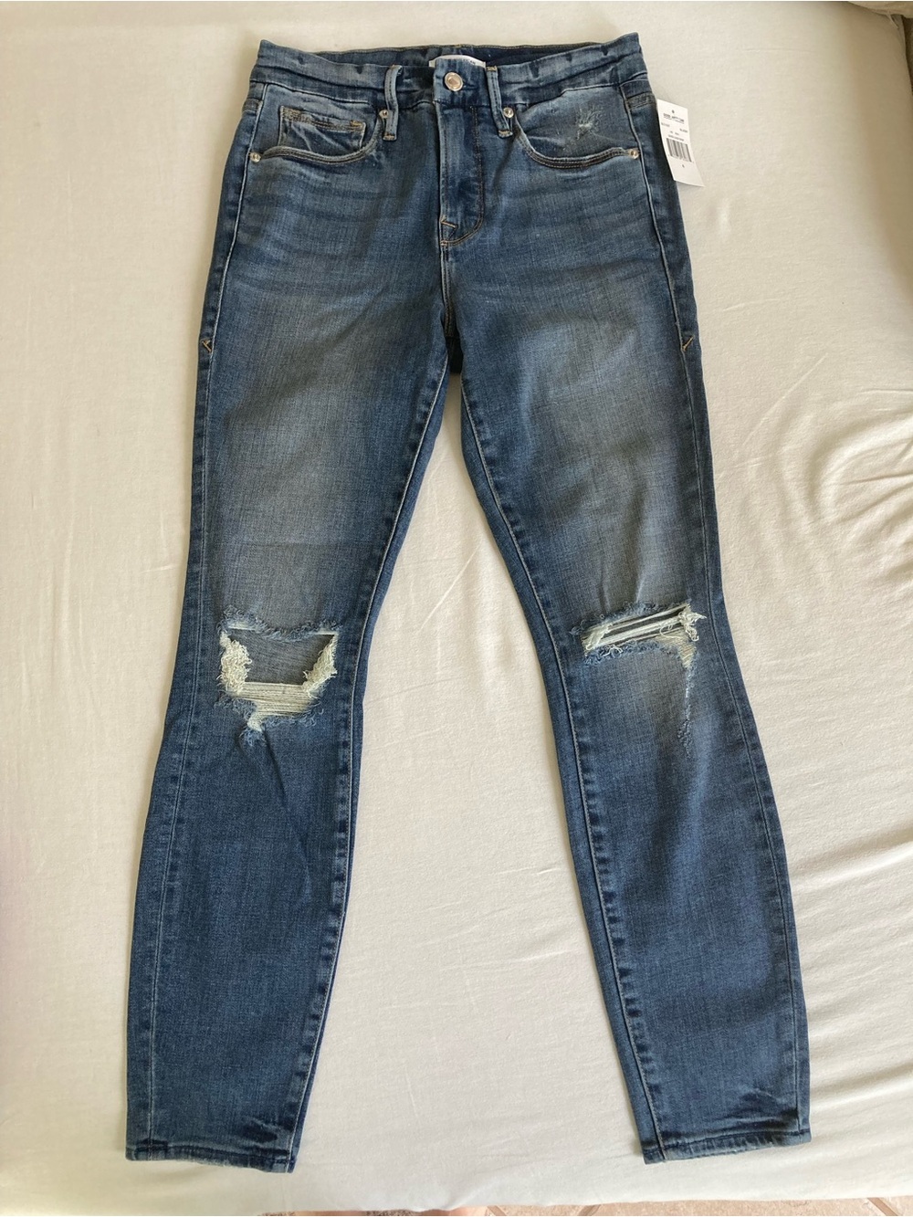 GOOD AMERICAN Good Legs Crop Blue261 sz 4 - Picture 2 of 9